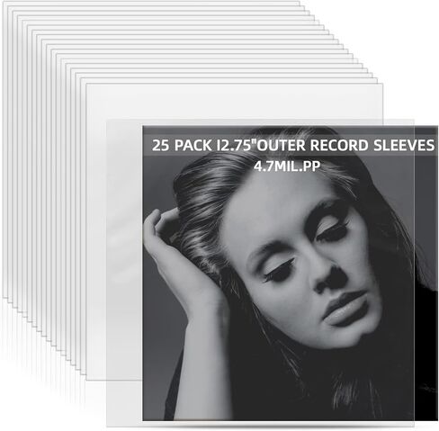 25 أكمام سجل فينيل خارجي-4 مللي حماية شاقة 12.75 "x12.75" الألبوم LP للألبوم للبوابة/مزدوجة LP in Saudi Arabia
