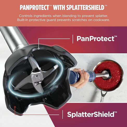 خلاط النينجا الغامق والخفطة ، خلاط عصا اليد ، 4 سرعات ، مع splattershield و panprotect ، وعاء مزج 4 كوب ، غسالة الصحون آمنة ، الحبل 5 أقدام ، مريح ، البحرية العميقة ، ci201nd in Saudi Arabia