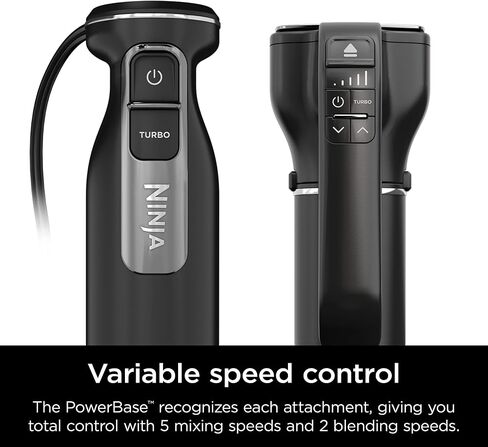 خلاط وخفق نينجا، 4 سرعات، كوب 4 أوقية، ديب نيفي، CI201ND | SplatterShield وPanProtect لمزج خالٍ من الفوضى. 4 سرعات، وعاء خلط 4 أكواب، آمن للاستخدام في غسالة الأطباق، سلك بطول 5 أقدام. in Kuwait
