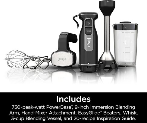 خلاط وخفق نينجا، 4 سرعات، كوب 4 أوقية، ديب نيفي، CI201ND | SplatterShield وPanProtect لمزج خالٍ من الفوضى. 4 سرعات، وعاء خلط 4 أكواب، آمن للاستخدام في غسالة الأطباق، سلك بطول 5 أقدام. in Kuwait