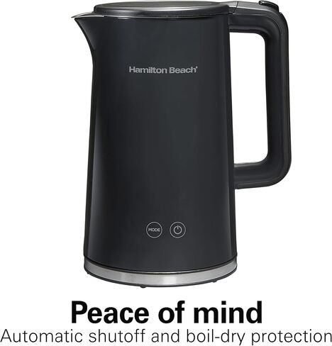 Hamilton Beach Digital Temperature Control Electric Tea Kettle, Hot Water Boiler & Heater 1.7L, 5 Preset Modes + Keep Warm, Fast Boil 1500 Watts, BPA Free, Cool-Touch Exterior, Black (41033) in Saudi Arabia