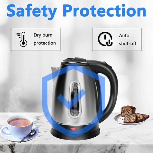 Stainless Steel Electric Kettle, 1.8 Liters Tea, Coffee Kettle & Hot Water Boiler, 360° Swivel Base, BPA Free, Auto Shut-Off, Boil-Dry Proof, 1100W in Saudi Arabia