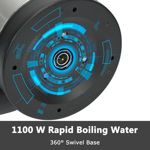Stainless Steel Electric Kettle, 1.8 Liters Tea, Coffee Kettle & Hot Water Boiler, 360° Swivel Base, BPA Free, Auto Shut-Off, Boil-Dry Proof, 1100W in Saudi Arabia