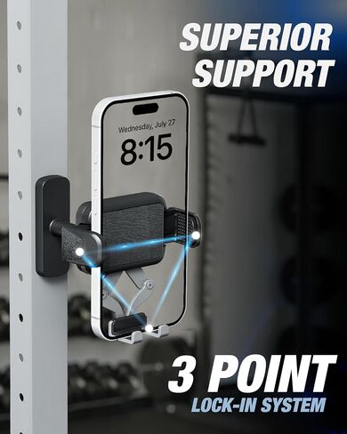 OEO Magnetic Phone Holder for Gym | Magnet Gym Phone Mount with Quick Release Clamp for Android & iPhone | Compatible with 4"–7.1" Phones & Thick Cases | Gym Accessories for Men & Women in Saudi Arabia