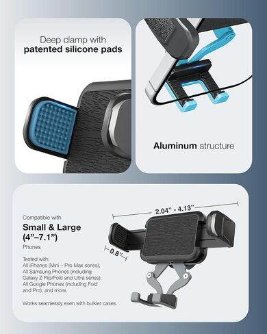 OEO Magnetic Phone Holder for Gym | Magnet Gym Phone Mount with Quick Release Clamp for Android & iPhone | Compatible with 4"–7.1" Phones & Thick Cases | Gym Accessories for Men & Women in Saudi Arabia