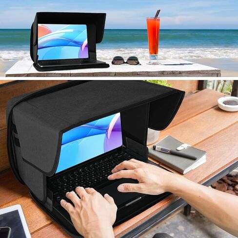 Laptop Sun Shade, Laptop Tent for Working Outside, Sunshade Bag for Working Outside Privacy Screen Hood Foldable Shield Cover 12-14In in Saudi Arabia