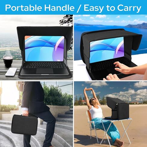 Laptop Sun Shade, Laptop Tent for Working Outside, Sunshade Bag for Working Outside Privacy Screen Hood Foldable Shield Cover 12-14In in Saudi Arabia