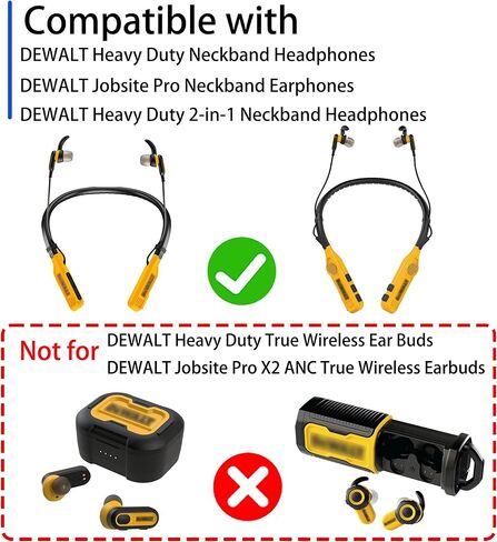 نصائح الأذن السيليكون البديلة لسماعات الندى ، المتوافقة مع سماعات DeWalt Huffy Duty/Gublicite Pro/Huffice 2-in-1 Pluetooth Neckband ، 9 أزواج (S/M/L ، الرمادي/الأصفر) in Saudi Arabia