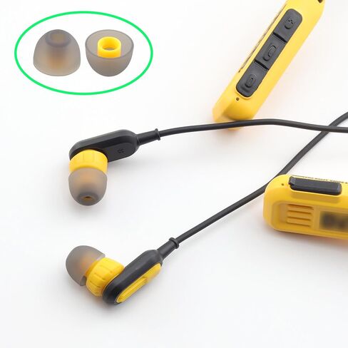 نصائح الأذن السيليكون البديلة لسماعات الندى ، المتوافقة مع سماعات DeWalt Huffy Duty/Gublicite Pro/Huffice 2-in-1 Pluetooth Neckband ، 9 أزواج (S/M/L ، الرمادي/الأصفر) in Saudi Arabia