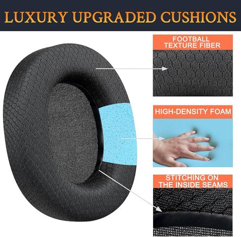 SOULWIT Replacement Earpads for SteelSeries Arctis 1/3/5/Arctis 7/7+/7P/7P+/7X/7X+/9/9X/Pro/Prime(Do Not Fit Any Arctis Nova) Headset, Ear Pads Cushions with High-Density Foam - Black in Saudi Arabia