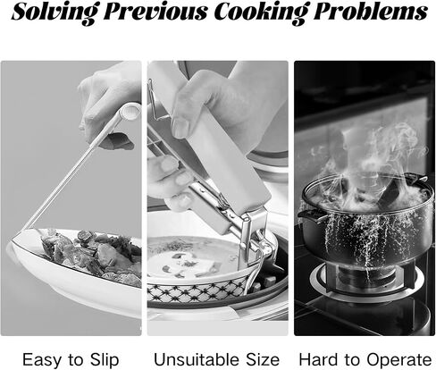 مقبض القابل للانفصال مجموعة أدوات طبخ 2 Pack Pack Pots و Pans استبدال المقاومة مقاومة للحرارة ومريحة متوافقة مع معظم المقاليات غير لاصقة ، مقلاة وأواني (البيج والأسود) in Kuwait