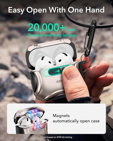 ESR for AirPods Pro 3 Case (2025), Compatible with Airpods Pro 3rd Generation Case (USB-C Cable), Effortless MagSafe, Drop-Proof Lock, Easy Open, Cyber Series, Black in Kuwait