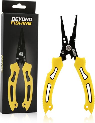 كماشة الصيد QuickRig من Beyond Fishing - كماشة حلقية مقسمة من الفولاذ المقاوم للصدأ متعددة الوظائف لصيد الأسماك مع قاطع الخط والمكشكش - تصميم مقاوم للتآكل ومحمَّل بنابض in Kuwait