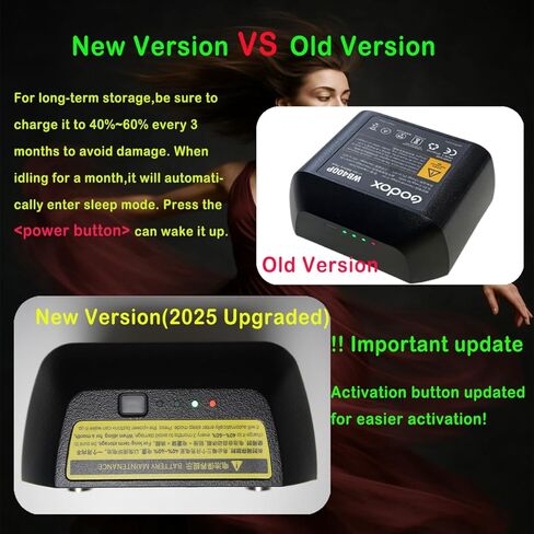 GODOX WB400P Battery AD400 Pro II Flash Battery, 𝟐𝟎𝟐𝟓 𝐮𝐩𝐠𝐫𝐚𝐝𝐞𝐝 𝐕𝐞𝐫𝐬𝐢𝐨𝐧, with Upgraded Activation Button,for XPLOR 400PRO AD400Pro in Saudi Arabia