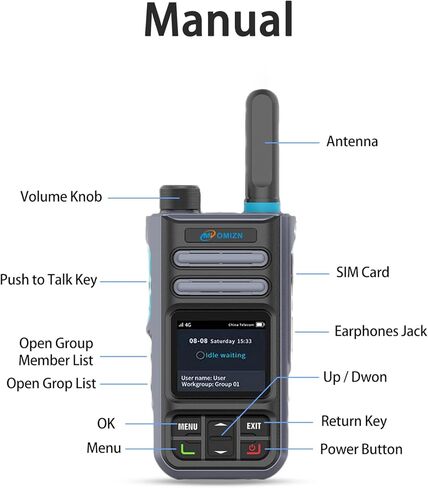 4G Android Walkie Talkies Range Poc Poc ثنائية الاتجاه Zello Zello Real-PTT GPS AES256 IP65 1 KIT in Kuwait
