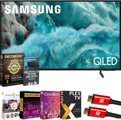 Samsung 43" QLED Q7F 4K Smart TV (2025) Vision AI, Quantum HDR | CPS Exclusive 26 Month Protection, 2X HDMI Cables, Premiere Movies Streaming & Deco Gear Complete Home Theater Beginner's Guidebook in Saudi Arabia