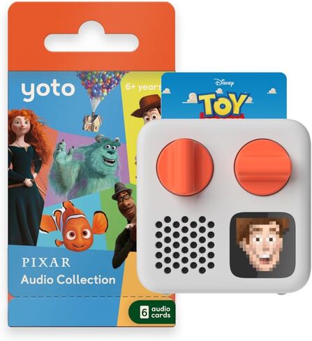 Yoto Mini (2024 Edition) + Disney Pixar Bundle – Kids Screen-Free Bluetooth Audio Player, All-in-1 Travel Device for Stories Music Podcast Radio White Noise, Use as Speaker or with Headphones in Saudi Arabia