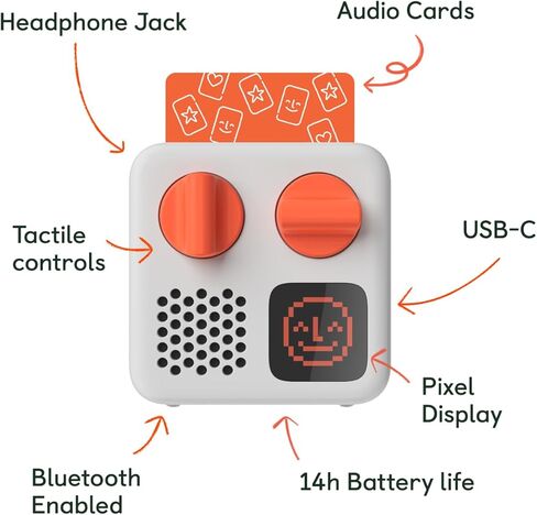Yoto Mini (2024 Edition) + Disney Pixar Bundle – Kids Screen-Free Bluetooth Audio Player, All-in-1 Travel Device for Stories Music Podcast Radio White Noise, Use as Speaker or with Headphones in Saudi Arabia