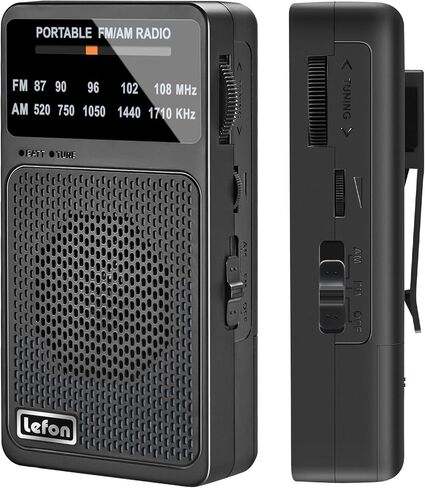 Trelc Portable Radio Am FM ، أجهزة الراديو الجيب مع استقبال ممتازة ، مكبر صوت وسماعات الرأس ، أجهزة راديو ترانزستور مصغرة تعمل بالبطارية مع مقطع خلفي للداخل ، في الهواء الطلق ، هدية للمسنين (الأسود) in Kuwait