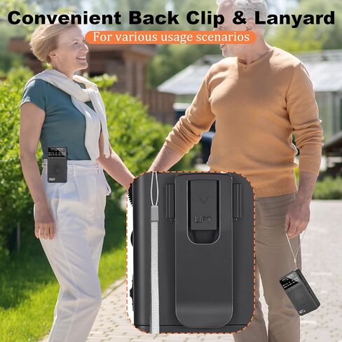 Trelc Portable Radio Am FM ، أجهزة الراديو الجيب مع استقبال ممتازة ، مكبر صوت وسماعات الرأس ، أجهزة راديو ترانزستور مصغرة تعمل بالبطارية مع مقطع خلفي للداخل ، في الهواء الطلق ، هدية للمسنين (الأسود) in Kuwait