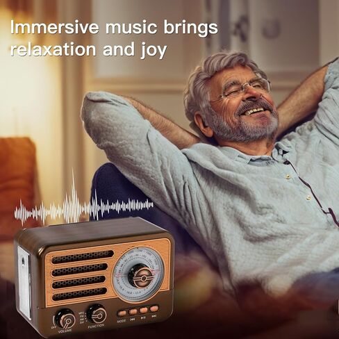 Retro Transistor Radio,Battery Powered AM FM SW,Small Rechargeable Portable Radio with 1800mAh Lithium-ion Battery,Support TF Card/Aux/USB MP3 Player (Red) in Kuwait