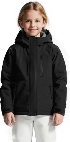 Wantdo Girl's Waterproof Ski Jacket Warm Winter Coat Windproof Outdoor Winter Snowboarding Jackets Fleece Hooded Rain Coats in Saudi Arabia