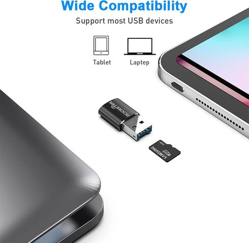 CAC Card Reader 2 in 1 USB/Type C Dual Connector, DOD Military USB Common Access CAC Reader Type C Smart Card Reader Compatible with Windows, Mac OS Mini Fold Plug and Play in Saudi Arabia
