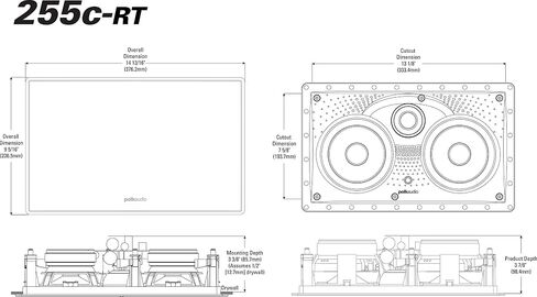 POLK Audio 255C-RT في اتجاهين مركزي في اتجاهين-سلسلة التلاشي ، تتناسب بسهولة مع الجدار والصوت عالي الأداء ، مع منفذ الطاقة وشبكة رقيقة للطلاء (متجددة) in Saudi Arabia