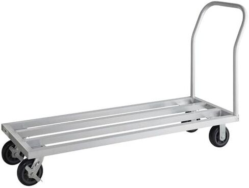 Mobile Aluminum Dunnage Rack, Silver, 20x60 Inch Platform, 1600 lb Capacity, NSF Listed, with Pull Handle, 36 Inch Height in Saudi Arabia