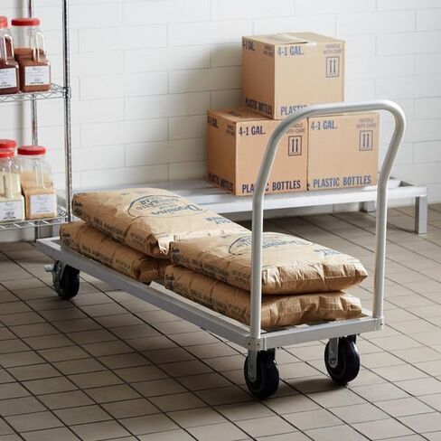 Mobile Aluminum Dunnage Rack, Silver, 20x60 Inch Platform, 1600 lb Capacity, NSF Listed, with Pull Handle, 36 Inch Height in Saudi Arabia