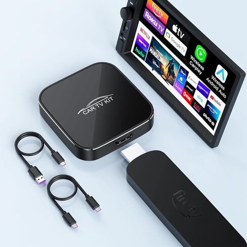 Max Max Max مع Car TV with Wireless Carplay ومحول Android Auto ، محول عصا Fire TV للسيارة ، 3 في 1 HD HDML محول الوسائط المتعددة يلقيون/لعبة للسيارات للسيارات السلكية ومعظم أجهزة البث in Saudi Arabia