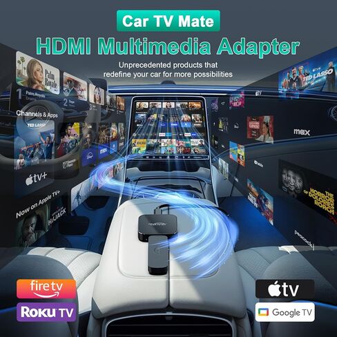 Max Max Max مع Car TV with Wireless Carplay ومحول Android Auto ، محول عصا Fire TV للسيارة ، 3 في 1 HD HDML محول الوسائط المتعددة يلقيون/لعبة للسيارات للسيارات السلكية ومعظم أجهزة البث in Saudi Arabia