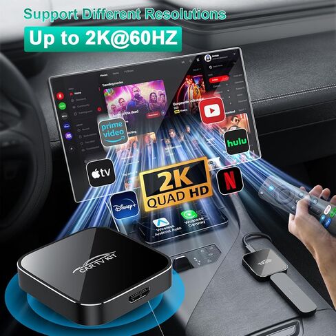 Max Max Max مع Car TV with Wireless Carplay ومحول Android Auto ، محول عصا Fire TV للسيارة ، 3 في 1 HD HDML محول الوسائط المتعددة يلقيون/لعبة للسيارات للسيارات السلكية ومعظم أجهزة البث in Saudi Arabia