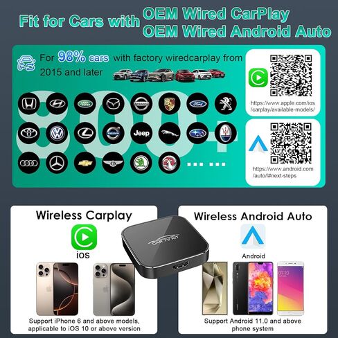 Max Max Max مع Car TV with Wireless Carplay ومحول Android Auto ، محول عصا Fire TV للسيارة ، 3 في 1 HD HDML محول الوسائط المتعددة يلقيون/لعبة للسيارات للسيارات السلكية ومعظم أجهزة البث in Saudi Arabia