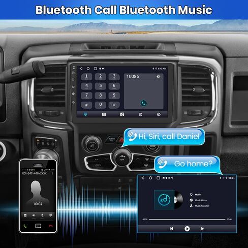 Car Radio Stereo for Dodge Ram 2013-2019 1500 2500 3500 Built in Carplay/Android Auto 9 inch Head Unit 2G RAM 32G ROM with DSP BT GPS FM WiFi Automatic AC in Saudi Arabia