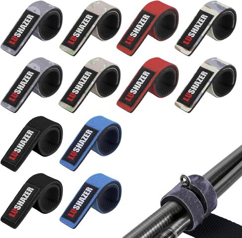 Pawfly 12 Pcs Fishing Rod Straps, 6 Colors, Hook and Loop Fishing Pole Straps, Stretchy Neoprene Fishing Rods Ties Fishing Rod Wraps, Fishing Pole Belts for Casting Rods Spinning Rods in Saudi Arabia