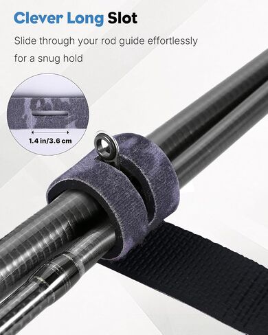 Pawfly 12 Pcs Fishing Rod Straps, 6 Colors, Hook and Loop Fishing Pole Straps, Stretchy Neoprene Fishing Rods Ties Fishing Rod Wraps, Fishing Pole Belts for Casting Rods Spinning Rods in Saudi Arabia