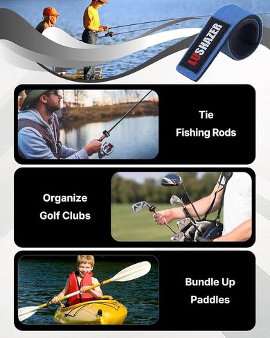 Pawfly 12 Pcs Fishing Rod Straps, 6 Colors, Hook and Loop Fishing Pole Straps, Stretchy Neoprene Fishing Rods Ties Fishing Rod Wraps, Fishing Pole Belts for Casting Rods Spinning Rods in Saudi Arabia