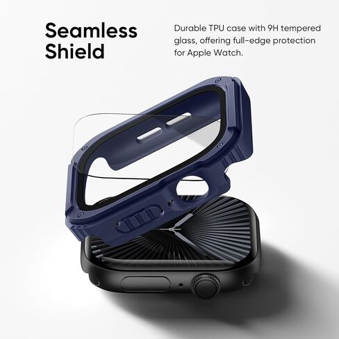 Recoppa 2 Pack Rugged Case with Screen Protector for Apple Watch Series 10 46mm，Tactical Military Grade Durable Shockproof Bumper Protective Cover for Men iWatch 46mm in Kuwait