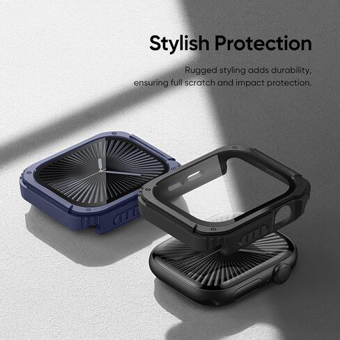 Recoppa 2 Pack Rugged Case with Screen Protector for Apple Watch Series 10 46mm，Tactical Military Grade Durable Shockproof Bumper Protective Cover for Men iWatch 46mm in Kuwait