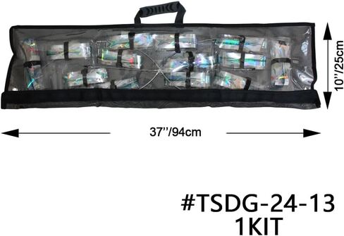 VIKETECH Offshore Holographic Fishing Dredge Teaser Marlin Tuna Mahi Wahoo | 12/24/36inch stainless bar, 7/13 drops, flash strips, 300lb mono & snap swivels, sailfish attractor, for saltwater trolling in Saudi Arabia