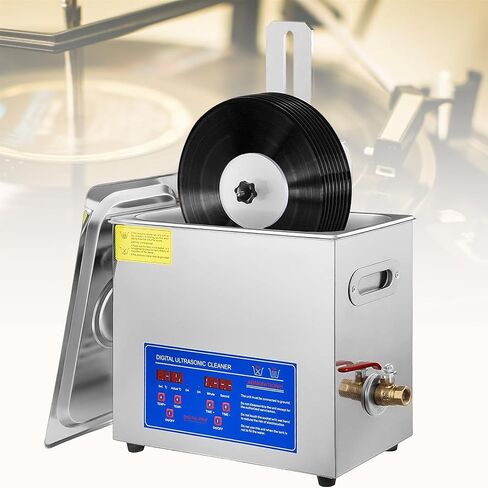 Ultrasonic Vinyl Cleaner 7-12 Inch 8 Records - Liftable Lp Record Cleaner with Drying Rack for Jewelry Watch - 40KHz 180W Commercial Ultrasonic Cleaner - Disc Washer - Vinyl Cleaning Machine in Saudi Arabia