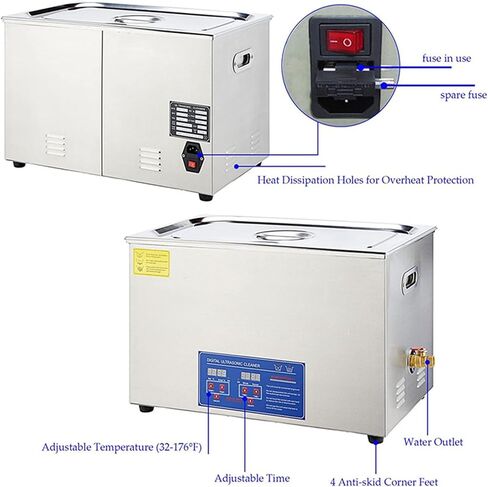 Ultrasonic Vinyl Cleaner 7-12 Inch 8 Records - Liftable Lp Record Cleaner with Drying Rack for Jewelry Watch - 40KHz 180W Commercial Ultrasonic Cleaner - Disc Washer - Vinyl Cleaning Machine in Saudi Arabia