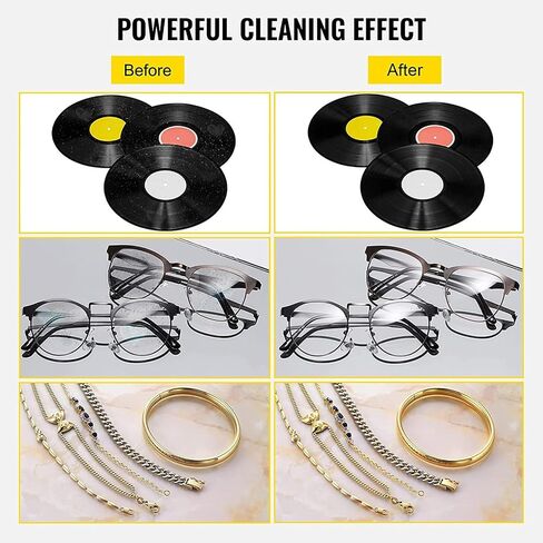 Ultrasonic Vinyl Cleaner 7-12 Inch 8 Records - Liftable Lp Record Cleaner with Drying Rack for Jewelry Watch - 40KHz 180W Commercial Ultrasonic Cleaner - Disc Washer - Vinyl Cleaning Machine in Saudi Arabia