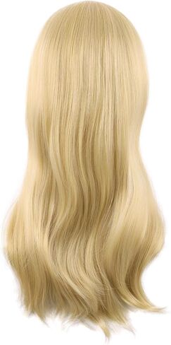 MapofBeauty 24 Inch/60cm Side Bangs Stylish Long Great Wavy Curly Cosplay Party Wig(Black) in Kuwait