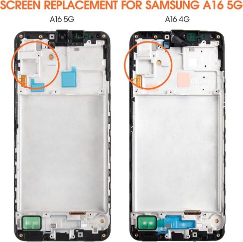 INCELL for Samsung Galaxy A16 5G Screen Replacement for Samsung A16 5G LCD Display SM-A166B, SM-A166P, LCD Digitizer Screen Touch Assembly with Frame（Not for 4G in Saudi Arabia
