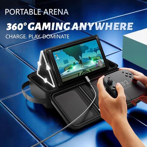 DUMVOIN Carrying Case for Nintendo Switch 2, Hard Shell Protector for Portable Travel, Huge Capacity Lightweight Game Bag for Switch 2 Accessories Console Dock,Charger, Holds 12 Game Cards (Black) in Saudi Arabia