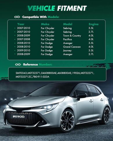 مبتدئين SCITOO متوافق مع كرايسلر باسيفيكا 2007-2008 سيبرينغ 2007-2010 2.7L 3.5L لدودج أفنجر 2008-2010 2.7L 3.5L جراند كارافان لفولكس واجن لروتان 2009-2010 SMT0343 19026 in Kuwait