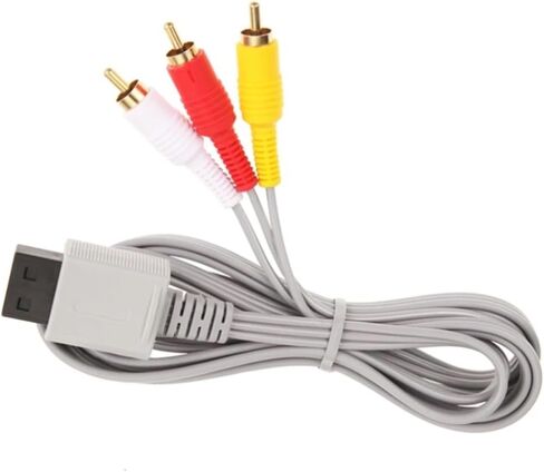 100pcs 1.8m Gold Plated 3 Cord Audio Video AV Composite Cables for Nintendo Wii Controller in Saudi Arabia