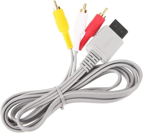 100pcs 1.8m Gold Plated 3 Cord Audio Video AV Composite Cables for Nintendo Wii Controller in Saudi Arabia